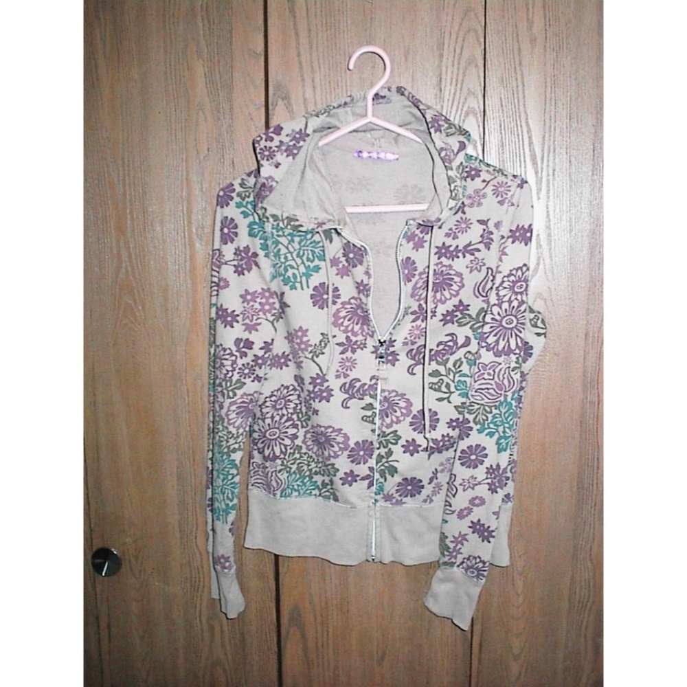 Floral Zip-Up Hoodie
